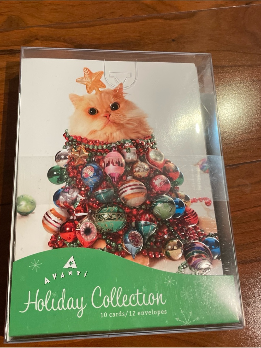 Avanti Holiday Collection Christmas Cards Fluffy Cat Tree Box Set 10 Cards New